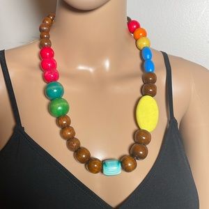 Colorful wood necklace